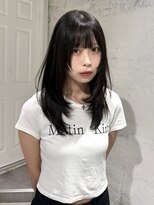 ヨーク(YOKE) 【YOKE】レイヤーロング顔周りレイヤーオリーブグレージュ前髪