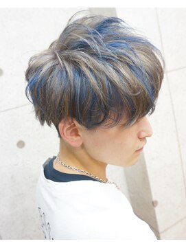 ヘアテリア リュウ 大塚(hair teria ryu) ブリーチ２回ベース/アッシュグレー×ブルーハイライト