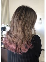 バベル(BABEL Hair Design)&nbsp;【BABEL】裾カラー＿アッシュブラウンネイビーカラー