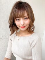 アフロート ディル(AFLOAT D'L) 大人かわいい 2wayバング レイヤーカット グレーベージュ 