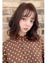 リークフー(Ree cu fuu)&nbsp;シースルーバングウェーブスタイル透明感ブラウンくびれミディ