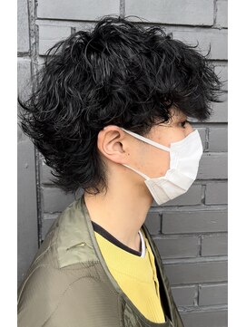 アビー(ABEY) 波巻きスパイラルパーマウルフカットツーブロック