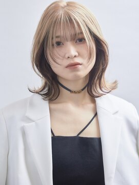 バランス ヘアーアンドアイラッシュ 野田店(balance.) ホワイトブロンド × ヘムライト