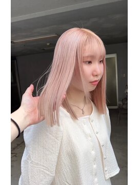 ラル 立川(lar) nude color_前髪マチルダボブピンクベージュ