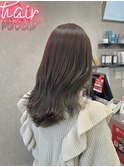 オリーブグレージュ高発色イルミナカラー艶髪透明感赤羽