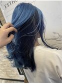 青×青 インナーカラー