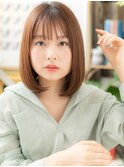 シースルー前髪ことりベージュ小顔丸みロブh3上尾20代30代40代