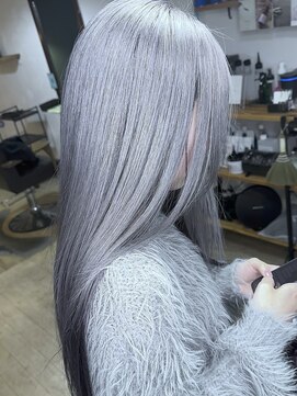 ブレイズヘアー(BLAZEhair) 【ツヤ感バツグン】ホワイトシルバー×ブラック×ブリーチ２回