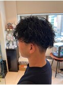 メンズ刈り上げ波巻きパーマ
