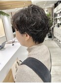 短めショートボブ耳かけデジタルパーショート