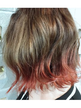 ロアークヘアー(LOARK HAIR) 【LOARK】レッドオレンジの♪グラデーション切りっぱボブ☆