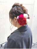 【FLAME 天文館】成人式や結婚式に☆フラワー編み込みアレンジ