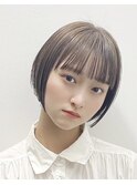 ナチュラルベージュカラーワイドバングタイトショート【林京平】