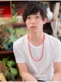 黒髪で好感度サイドパート束感ヘアc5川口20代30代40代