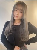 シルバーカラー/韓国/レイヤーカット/ブリーチ/ケアブリーチ