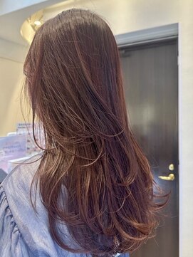 ジアン(GIEN) レイヤーカット/ブリーチ無しワインレッド@高岡