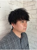 アッシュブラックマッシュメンズカットパーマ練馬所沢