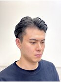 ツーブロナチュラルリバースパーマ緩めメンズカット