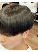 縮毛矯正、ツーブロックマッシュ風