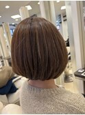 ボブ×ナチュラルハイライト×白髪ぼかし