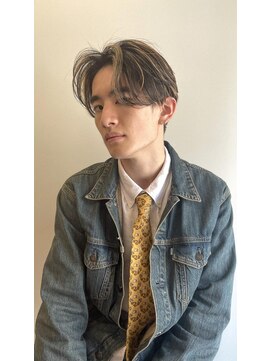ニール シトロン 名古屋 伏見 丸の内(NEELU citron) [Neelu_take]メンズセンターパート×ハイライト