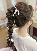 編みおろしポニー