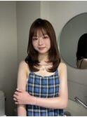 くびれヘア/顔周り/韓国/レイヤーカット/黒髪/ロング/前髪/渋谷