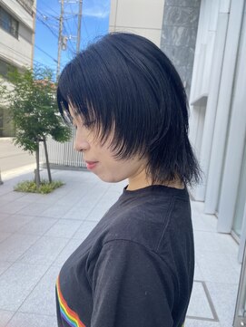 カケル(×.) ウルフ/ショートウルフ/漆黒ヘア