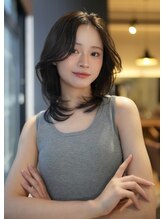 ネオリーブ ジューク 日吉店(Neolive JuQ) 小顔レイヤーオリーブグレーカラー/20代30代40代/日吉/髪質改善