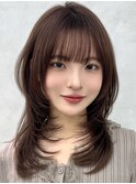 三鷹レイヤーカット韓国ダブルカラー顔周り前髪カットボブ