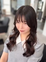 梅田ワン&nbsp;コテ巻き風パーマ/ヘーゼルブラウン/ココアグレージュ