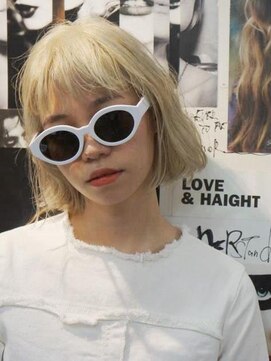 ブロック ジャポン(bloc japon) ブロンドスクエアーボブ×ストリートモード・ナチュラルウェーブ