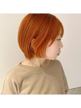 キルト(kilto.) アプリコットオレンジ×伸ばしかけショートボブ◎20代30代
