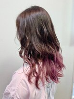 ジウ 上通り(JIU)&nbsp;ツヤ感暖色カラーグラデーションこなれヘア無造作ウェーブロング