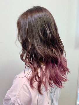 ジウ 上通り(JIU) ツヤ感暖色カラーグラデーションこなれヘア無造作ウェーブロング