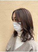 ミディアム◎くすみモノトーンカラー◎うざバング