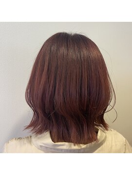 エワル(e'walu) アプリコットオレンジ×ミディアムボブ