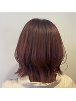 エワル(e'walu) アプリコットオレンジ×ミディアムボブ