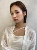 TLUUS前髪パーマ美髪切りっぱなしボブピンクブラウンカラー