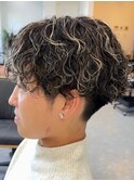波巻きスパイラルパーマツイストパーマメンズマッシュパーマ