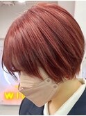  short×red [新宿駅/美髪/ピンクブラウン]