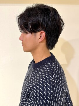 クレビアテン(CreBiA ten_) メンズ　センターパート　シャドウパーマ