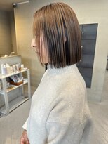 ヘアー アイス ルーチェ(HAIR ICI LUCE) 白髪ぼかしハイライト 小顔カットショートボブ 白髪ぼかしカラー