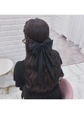 ふわふわあみこみハーフアップ