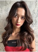 韓国ヘアーハッシュカットレイヤーカットハイライトカラー