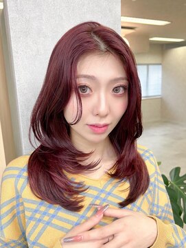 ヘルツ(Hz) ミディアムレイヤー/ブリーチなしレッド