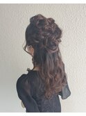 サイド トップ 編み込み スッキリ ハーフアップ ヘアスタイル