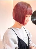 チェリーレッドボブ/ダブルカラー/ブリーチ/髪質改善/下北沢