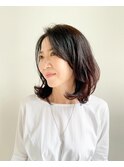 大人ミディアムパーマヘア