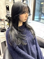 シティ(CITY)&nbsp;レイヤーカット 韓国ヘア ブルーブラック